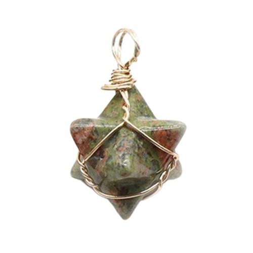 Unakite Merkaba Star Pendants for Necklace Jewelry