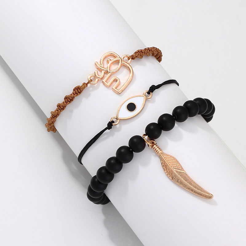 gold jewelry women set bracelets elephant feather eye charm fashionable women anklets foot jewelry ankle bracelet