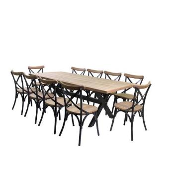 Teak Wooden Top Outdoor Dining Table