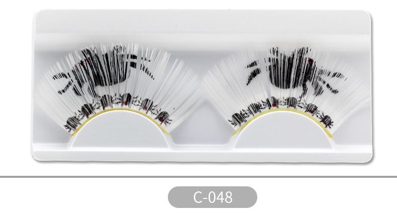 Colorful exaggerated false eyelashes with carton pattern