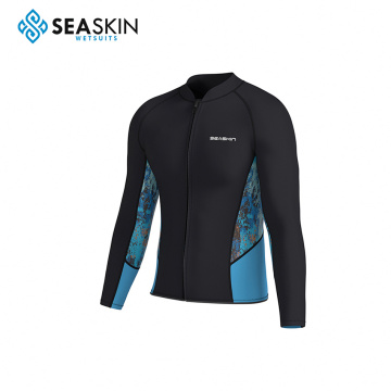 SeaSkin 3mm Neoprene Front Zip Camo Top de roupa