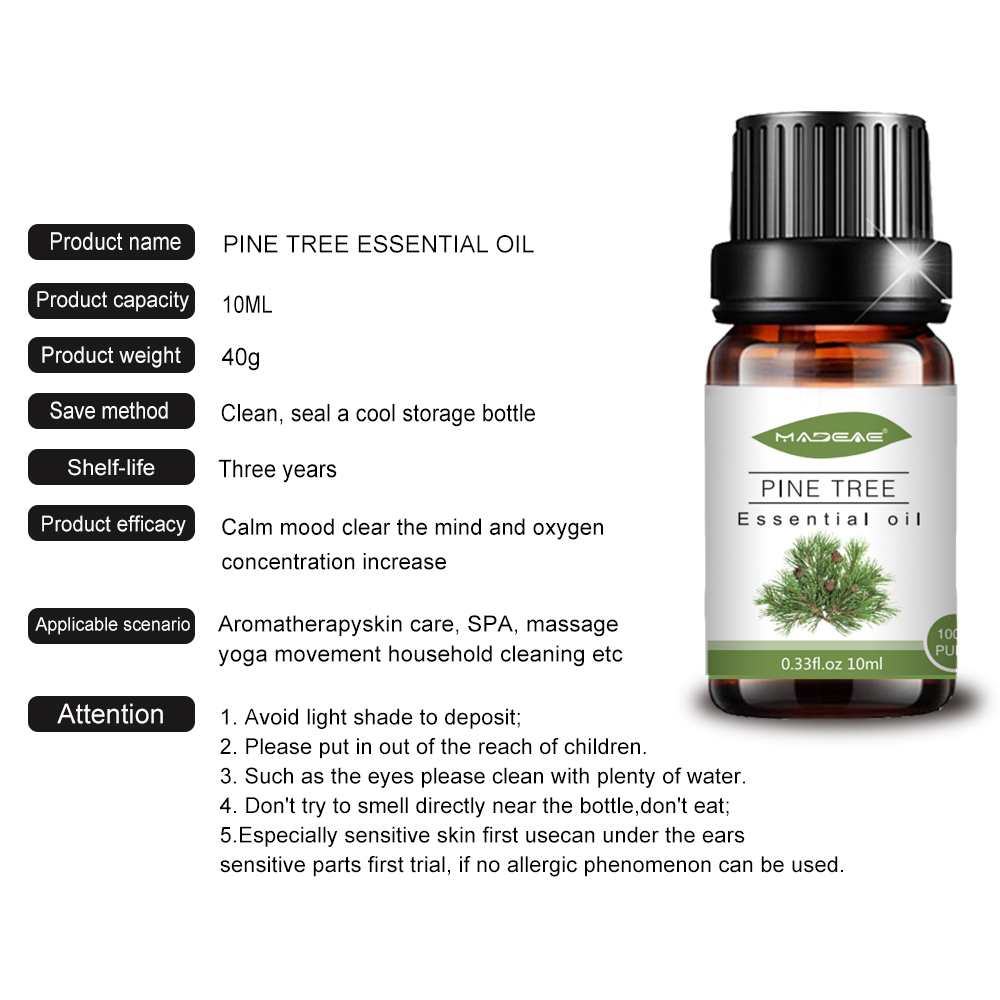 Étiquette privée Nature 100% pure Pine Tree Essential Essential