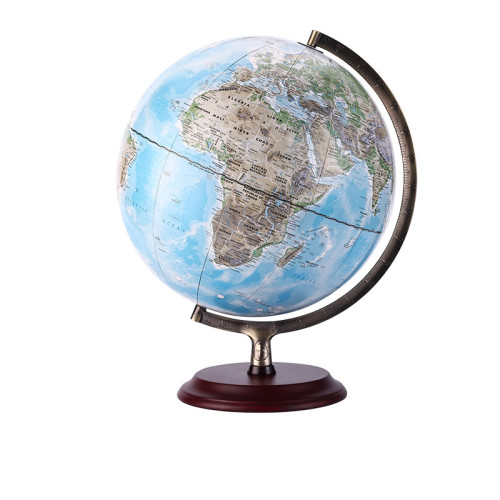 Globo del mundo de la artesanía de papel de 32 cm con base de madera