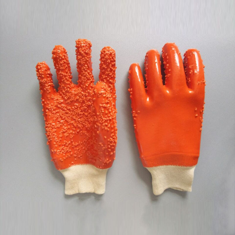 Orange PVC Particles gloves