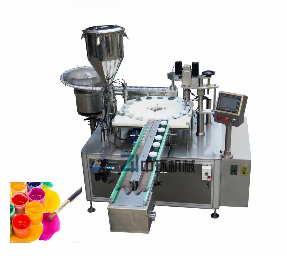 Pigment filling and capping machine