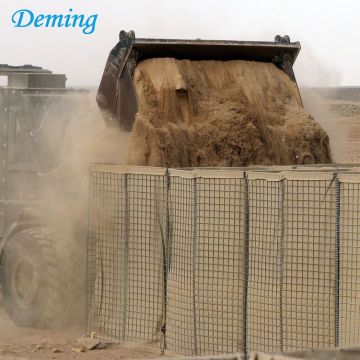 Strong welded gabion barrier for military construction