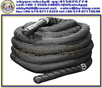 Polyester ropes used for working out , black strength training rope , arm ropes for sale