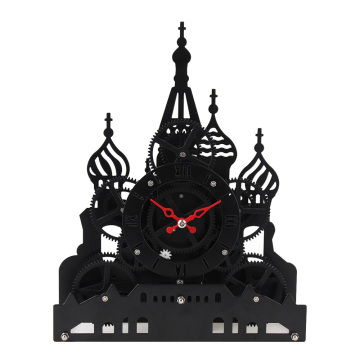 Reloj de escritorio con engranaje en modo castillo