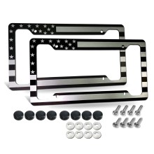 Custom American Flag License Plate Frames - Aluminum License Plates & Car Accessories