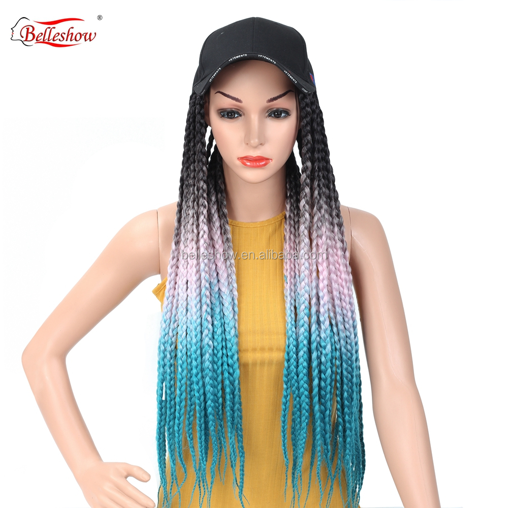 Hot sell Synthetic Ombre Braiding Hair crochet twists ombre jumbo braid black basketball hat   3x box braids hair