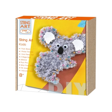 DIY Koala Art Yarn and String Craft Kit with Colorful Pins