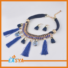 Brand Necklace Blue Pendant Jewelry Set