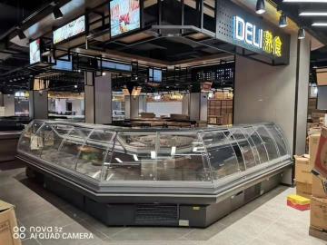 Commercial meat refrigerator counter display cooler