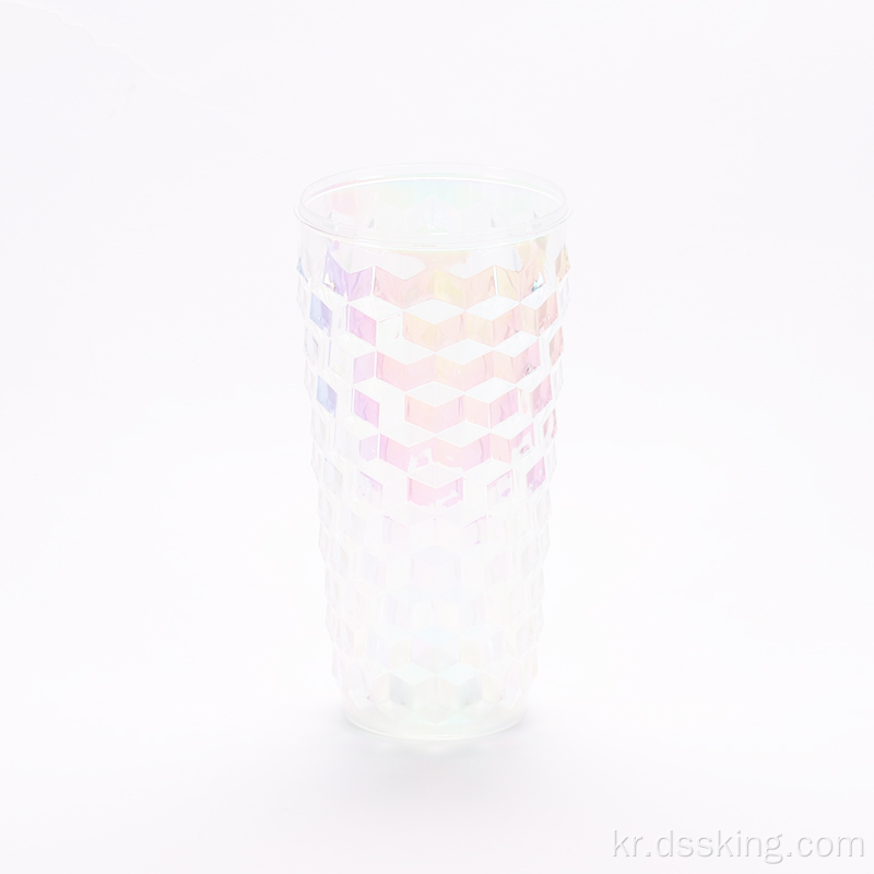 500ml New Design Rivet Shape Rhomboid 패턴 스타일 물병 재사용 가능한 플라스틱 컵