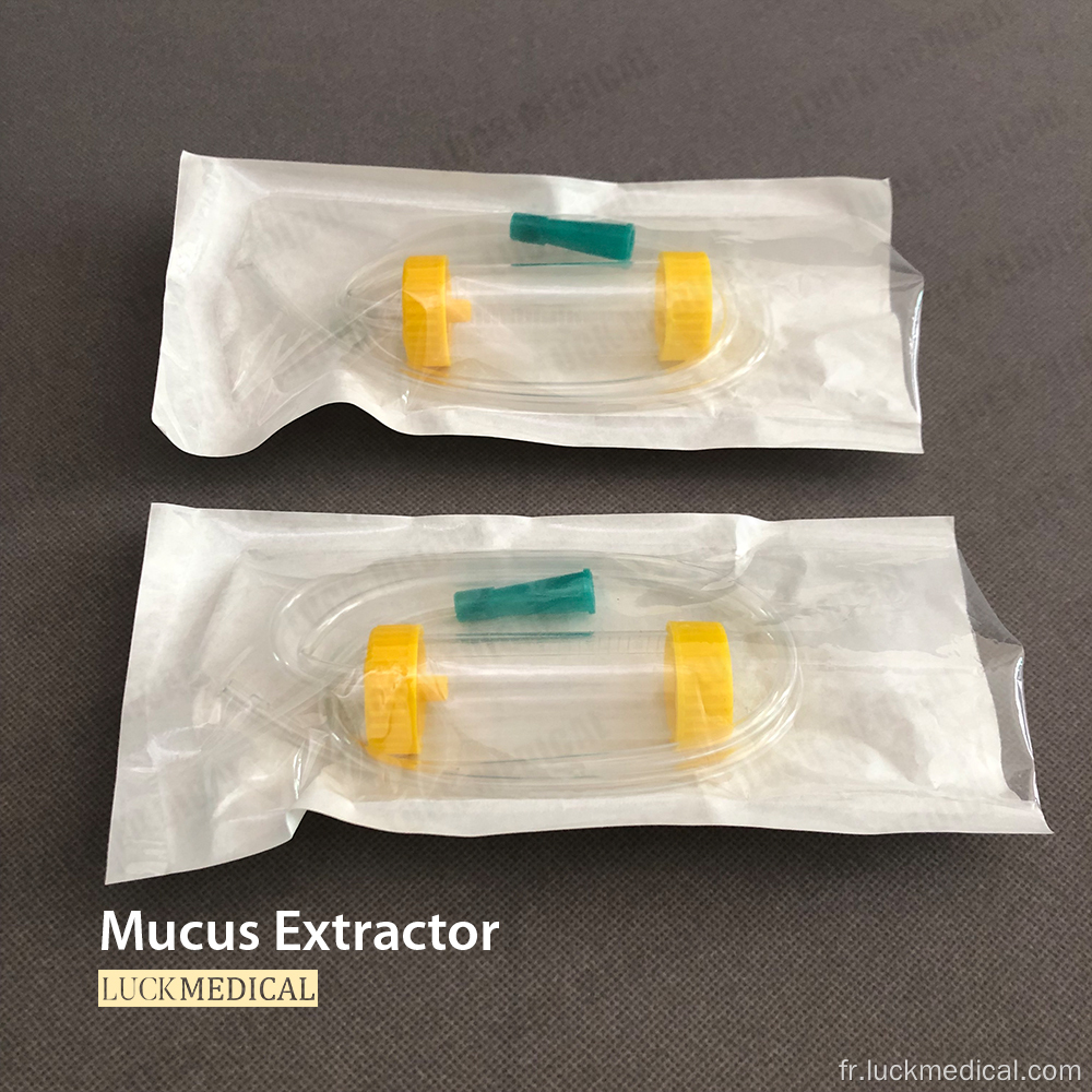 Extracteur de mucus en plastique jetable avec filtre