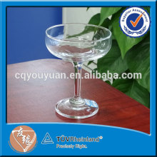 Hot sale handmade clear glass champagne saucers