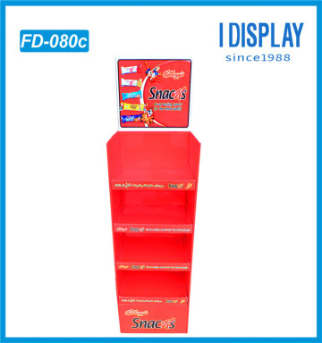 custom cardboard floor snack display stands snack display racks