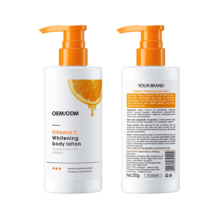 Korean Private Label OEM Cosmetics: Vitamin C Orange Peeling Lotion for Dark Knuckles Lightening and Skin Whitening