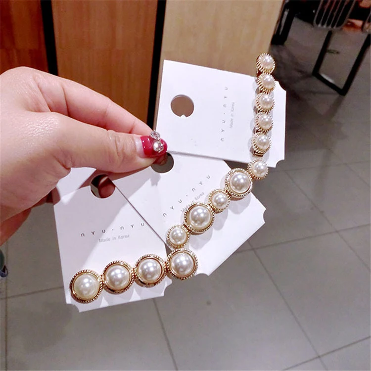 New Design Wholesale Gift Girl Customize Fashion Hair jewellery Accessories Leopard Crystal Flower Pearl Hairclip for Women