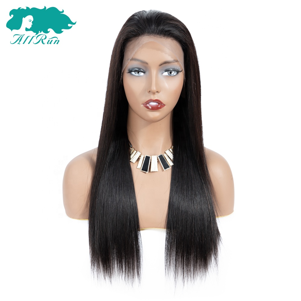 Wholesale Virgin Hair Vendors 100% Brazilian Human Hair Wig Long Black Straight Hair Wig Cheap Lace Frontal 13x4 Wig