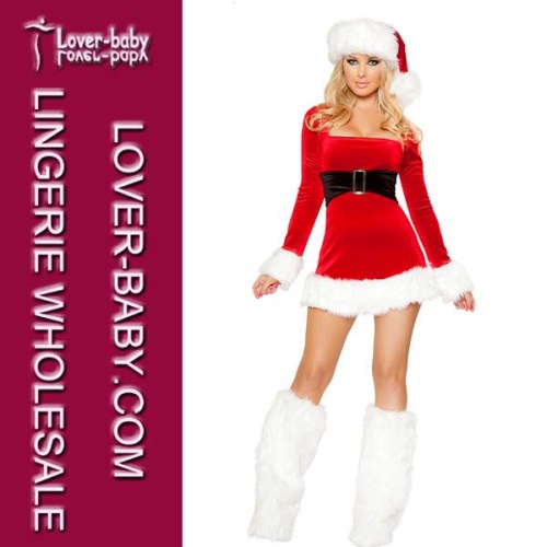 New Mrs Santa Claus Costume Red White Christmas Dress (L7022)