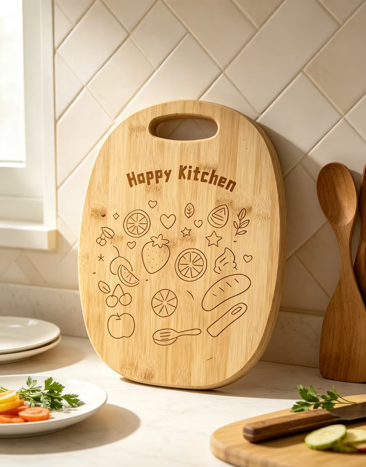 Разделочная доска из натурального бамбука Nature Bamboo Chopping Board Cutting Board