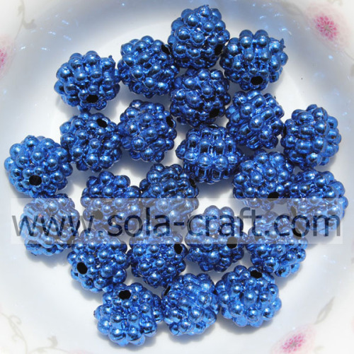 New Design Handmade Blue Color Acrylic Metallic Beads