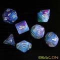 Bescon Magical Stone Dice Set Series, 7pcs Polyhedral RPG Dice Set of Dragon Eyes, Tinbox Set