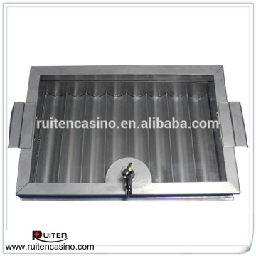 8 Tubes Sliver Metal Chip Tray Poker Chip Tray Casino Chip Tray