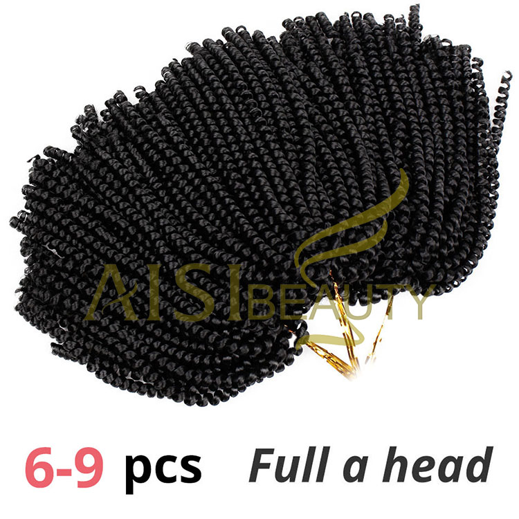 Aisi Beauty Wholesale Cheap Vendor Hotselling 8 Inch Kinky Curly Spring Twist Synthetic Crochet Braiding Hair Extensions