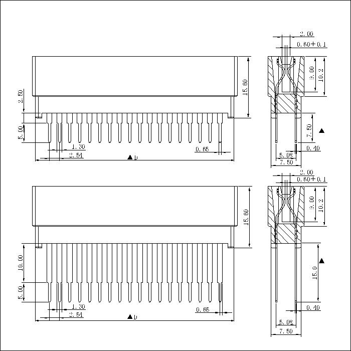 ECCS-XBXS0SB03 2.54MM Slot Straight DIP Connectors Connectors