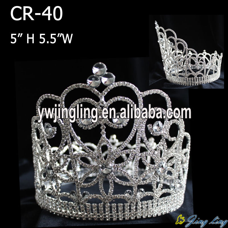 Rhinestone Large Size Full Round Crown