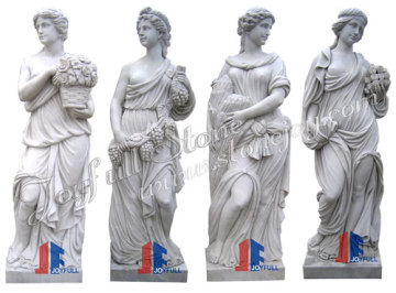 Hand Carved Marble Garden Gods Four Seasons Statues