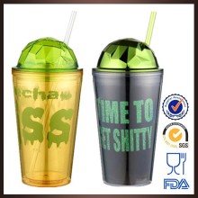 Custom double walled clear personalized plastic drinking cups for kids