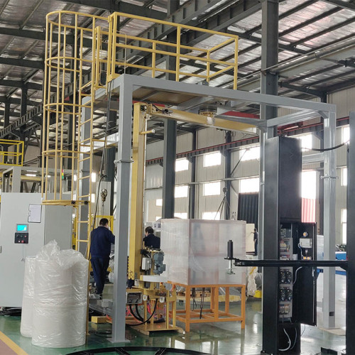 Full-Automatic Rotary Cantilever Arm Pallet Wrapping Machine with Top Film Dispenser