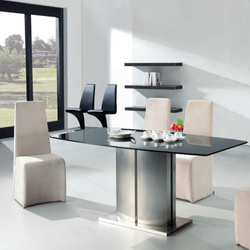 Oval Glass Top Dining Table 073-1