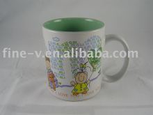 Ceramic Coffee Mug Green Inside