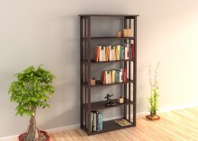 Mission Display Modern Wooden Tiered Library Bookshelf