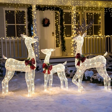 Christmas Reindeer Motif Light Decor - Outdoor Yard Garden Lanterns