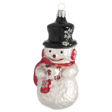 High Quality Blown Customized Glass Snowman Christmas Ornament