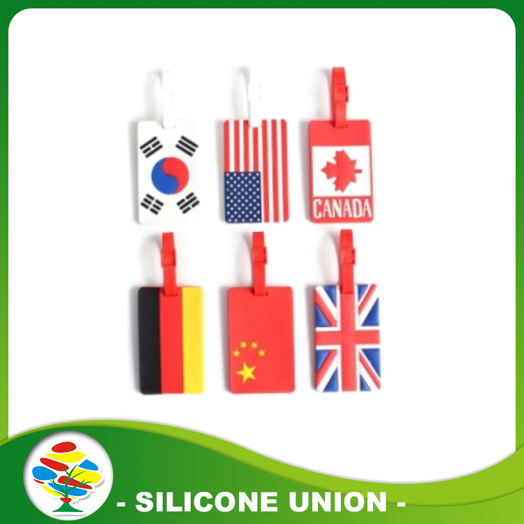 National flag silicone luggage tag