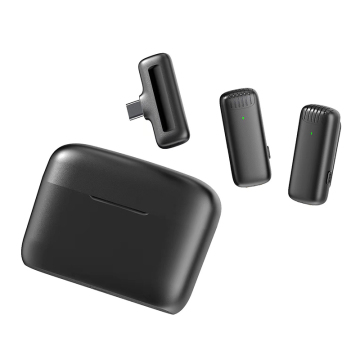 J11 J13 Wireless Dual Lavalier Microphones with Noise Reduction, 2.4GHz Lapel Mic Kit