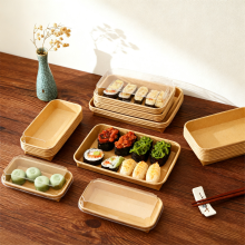 Disposable Kraft Paper Food Tray Eco-Friendly Takeaway