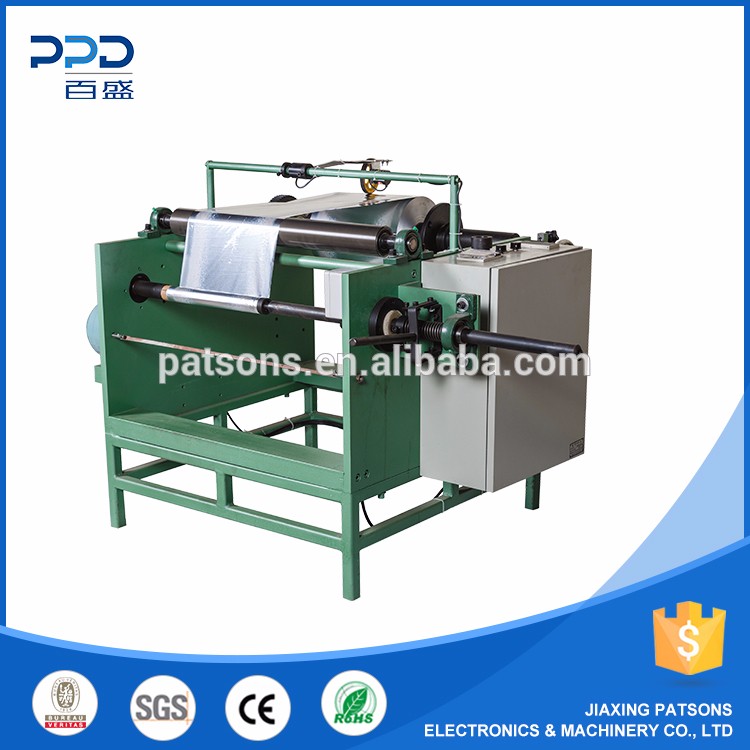 Small manual aluminum foil PVC stretch film making cutting machine