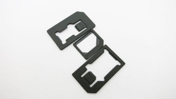 Plastic Iphone 5 Nano Sim Adapter , Black Apple Sim Adapter