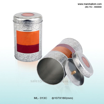 Tea tin box and round shape tin box