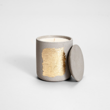 Speckled Cylinder Concrete Candle Jars - Luxury Ceramic Candle Jar with Lid