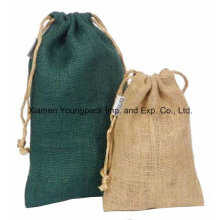Promotional Custom Small Eco Jute Drawstring Pouch Bag