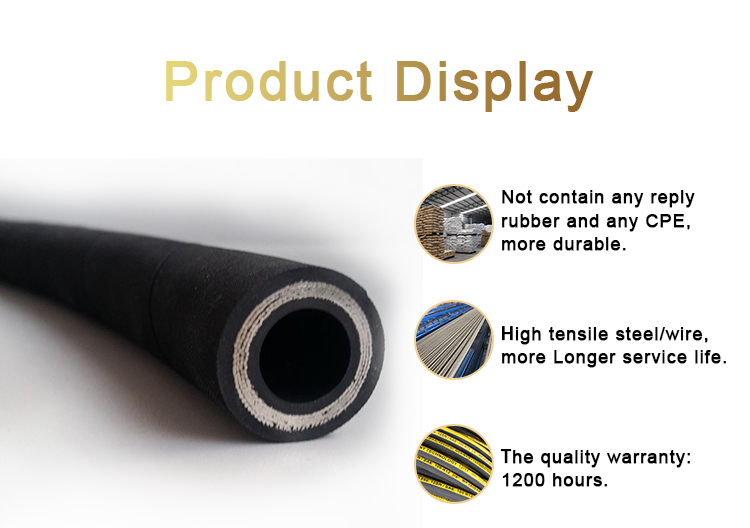 1 1/2 inch Black Wrap Surface Professional Factory EN856 4SP hydraulic hose pipe