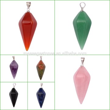 Fashion multi-color natural gemstone point pendant